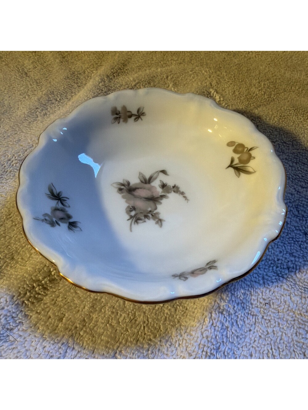 Johann Haviland China Sepia Rose Pattern Small Fruit Bowl 5 1/4" Bavaria Germany